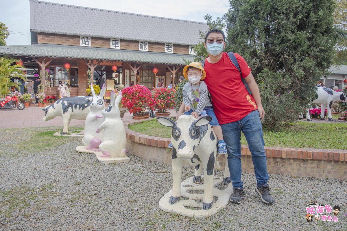 台南親子景點》八老爺車站 乳牛的家：餵小動物、玩童玩、搭五分車，還有懷舊復古場景好好拍