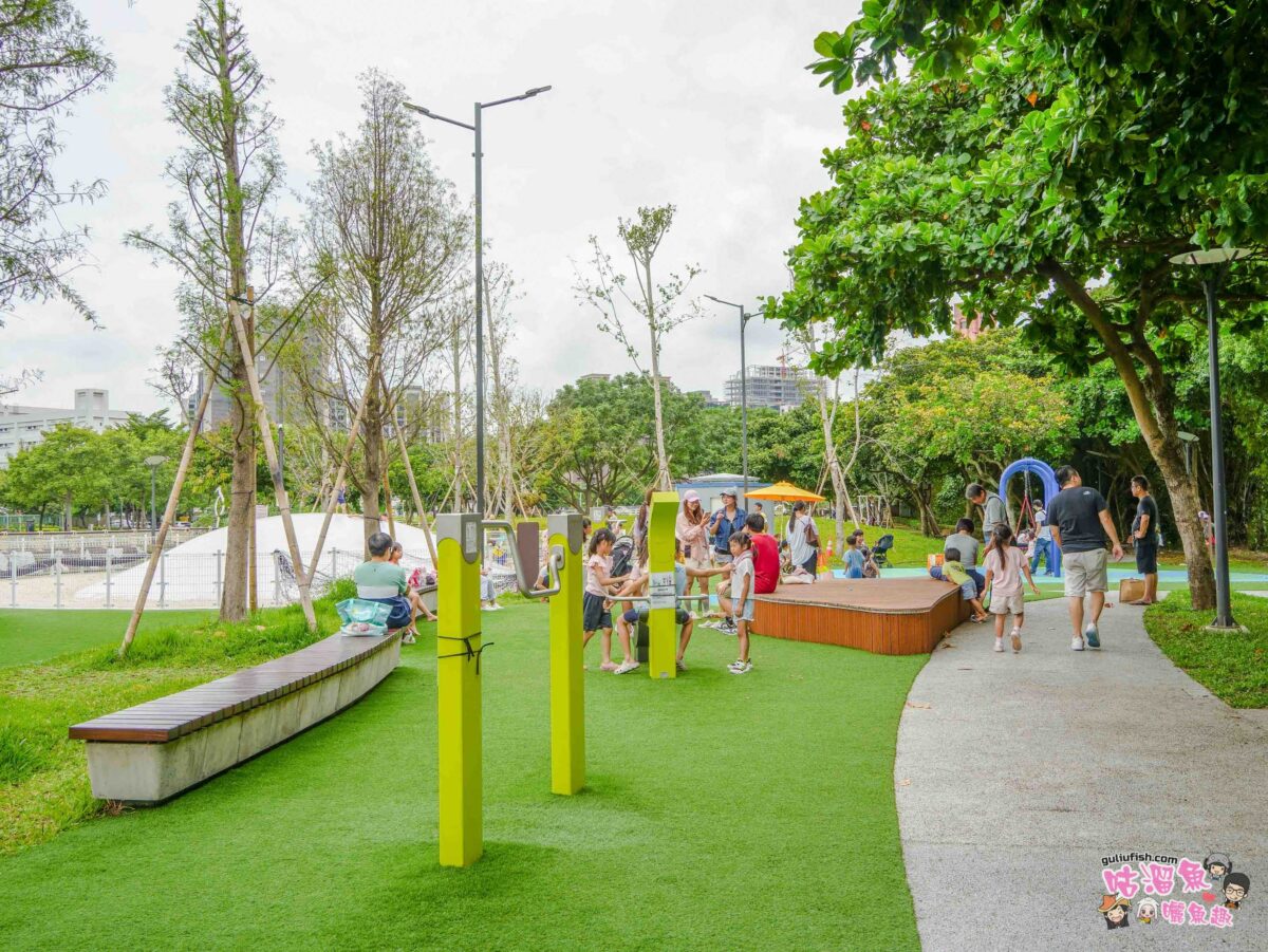 南崁溪桃園區第一河濱公園共融式遊戲場 | 桃園免費親子景點推薦！結合七感體驗打造適合全齡的遊憩環境， 還可騎自行車觀賞河景十分愜意