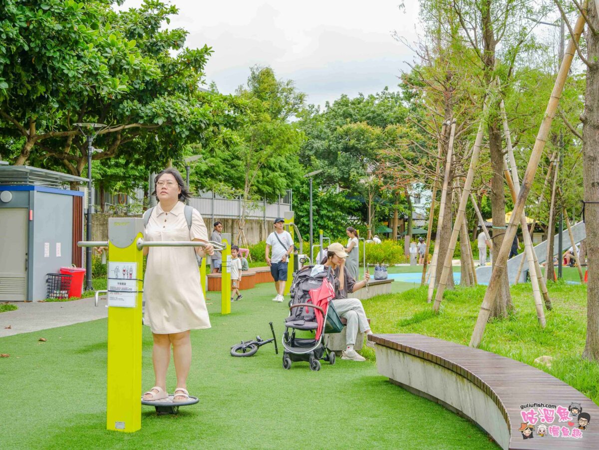 南崁溪桃園區第一河濱公園共融式遊戲場 | 桃園免費親子景點推薦！結合七感體驗打造適合全齡的遊憩環境， 還可騎自行車觀賞河景十分愜意